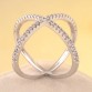  New Design X Shape Cross Ring for Women Rhodium Plated with Zircon Infinite Jewelry Ladies Best Gifts