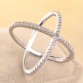  New Design X Shape Cross Ring for Women Rhodium Plated with Zircon Infinite Jewelry Ladies Best Gifts