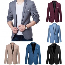1pc Men's Fashion Solid Color Business Suit Males Casual Slim Thin Blazer for Business Suit Plus Size 6XL