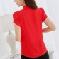 2019 Summer Women Chiffon Blouse Short Sleeve Red Ladies Office Ladies Shirts Plus Size Work Top Plus Size Casul Female Clothing