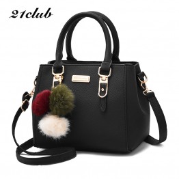 21club brand women hairball ornaments totes solid sequined handbag hotsale party purse ladies messenger crossbody shoulder bags
