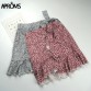 Aproms Multi Dot Print Short Mini Skirts Women Summer Ruffle High Waist Bow Tie Skirt Ladies Streetwear Slim Bottoms Saias 2019