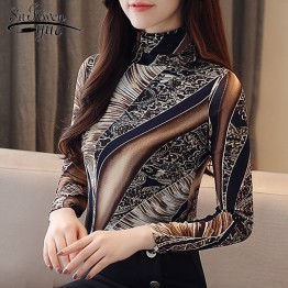 Autumn Plus Size 3XL Long Sleeve Shirt Women Fashion Woman Blouses 2019 Print Lace Blouse Womens Tops and Blouses Blusas 1085 40