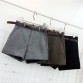Autumn Winter Formal Shorts Women Korean High Waist Thick With Sashes Wide Leg Shorts Female Gray Black Green Casual Bottom