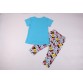 Baby girl's clothing sets sky blue t shirt +pants casual tracksuits kids sports clothes summer wear hot girls outfits