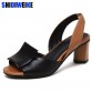 Big Size 34-43 Slingback Sandals Women Brand Mixed Colors Back Strap Summer Shoes Woman Thick Heels Sandals Footwear m368