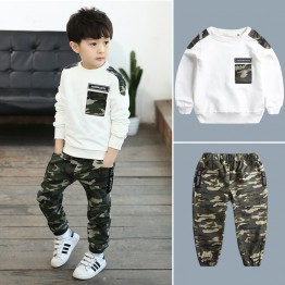 Children Wear Boys Spring /Autumn Camouflage Suit 2018 New Style Children's Camouflage Trend Set Boy Sports Two Piece.4-12Y