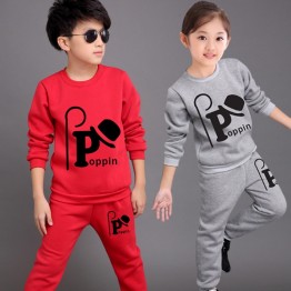 Children's Suits Spring Autumn Wear Boys and Girls Long Sleeved Tops + Trousers Kids 2 Suits Big Children Sport Sets 3-12 Ages