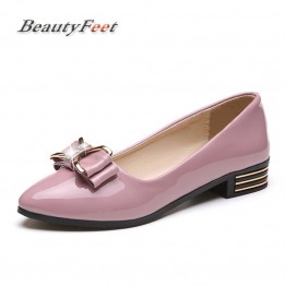 Flats Shoes Woman Patent Leather Low Heel Slip on Comfortable Casual Women Shoes Footwear Leisure Bow Knot Loafers BeautyFeet