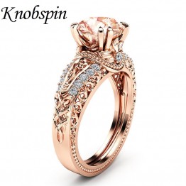 Hot Sale Fashion Ladies Flower Blue/White Zircon Ring Plated Rose Gold/Silver Color New Design Women Jewelry Size 6-10 anillos