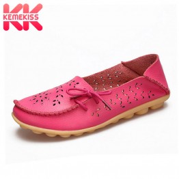 KemeKiss 20 Colors Real Leather Women Flats Shoes Fashion Daliy Leisure Shoes Women Office Lady Party Footwear Size 34-44