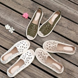 MCCKLE Women Flat Shoes Cuts Out Flower Loafers Moccasin For Female Espadrilles Platform Summer Casual Fisherman Shoe Footwear