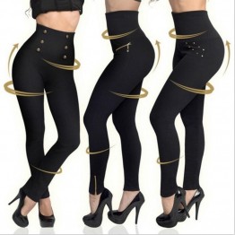 Sexy Legging Pant Women Fashion Seamless high waist tummy hip pant Waist Push UP Button Leggins Bottoms Female Bodycon Leggings 