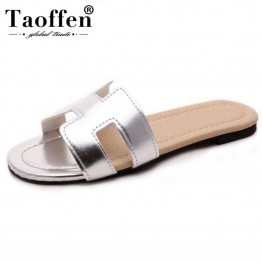 Taoffen Lady Flat Sandals Brand Quality Female Shoes Women Gladiator Sandals Shoes Flip Flops Ladies Footwear Size 35-40 W0142