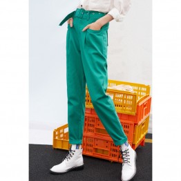 Toyouth Green Suit Pants Woman High Waist Pants Sashes Pockets Office Pants Fashion Spring Autumn Middle Aged Women Bottoms