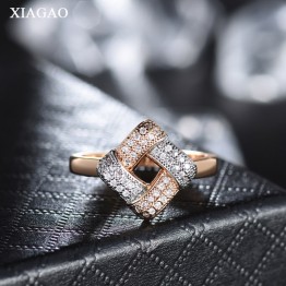 XIAGAO New Fashion Charm High quality gold Color Brand designer lady wedding Crystal Zircon Ring jewelry for women XGR637