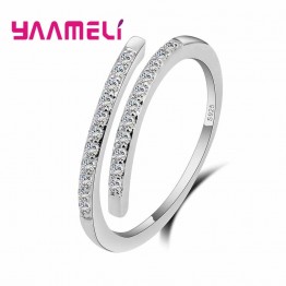 YAAMELI Woman 925 Silver Jewelry Fashion Simple Open Design Ring Personality Female Adjustable Rings Wedding Rings for Ladies
